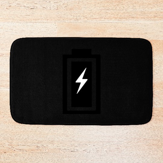 Dynamic Lightning Bolt Graphic Bath Mats