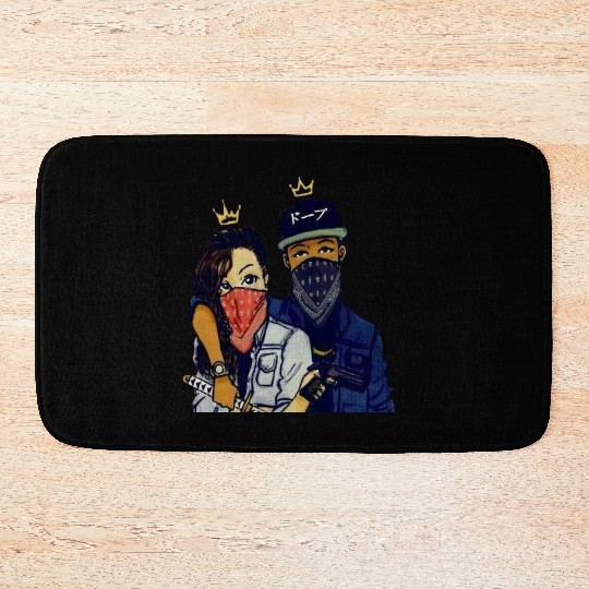 Urban Rebels Masked Duo Bath Mats Design