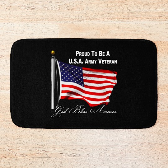 Proud To Be A US Army Veteran Bath Mats