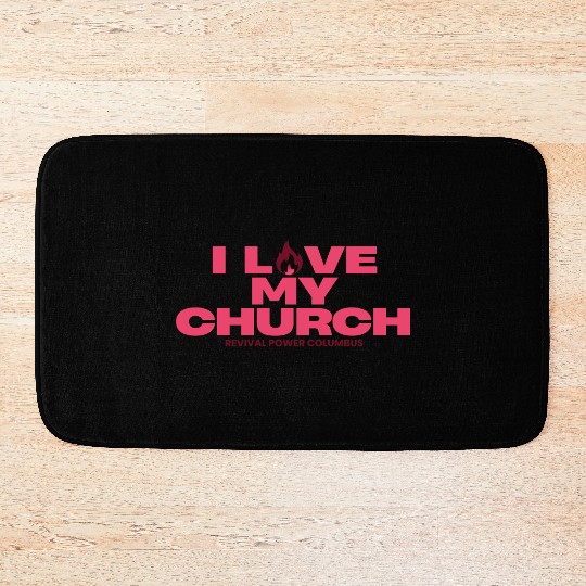 Love my Church fuchsia Bath Mats