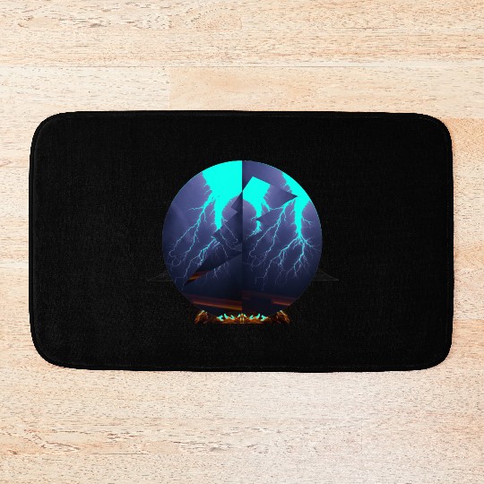 Royal Blue Lightning Bath Mats