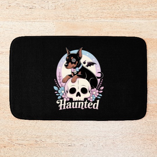 Haunted Doberman Puppy – Spooky Cute Gothic Dog Bath Mats