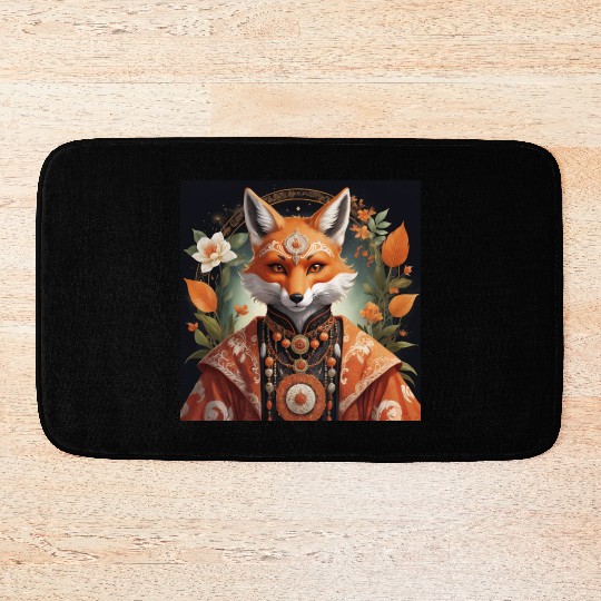 Regal Fox with Ornate Jewelry Bath Mats