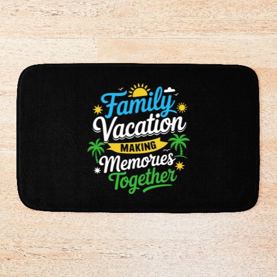 Family Vacation Memories Design Bath Mats