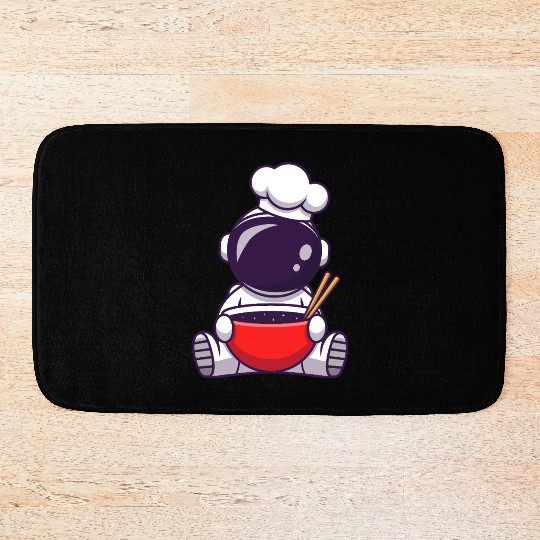 Cosmic Chef Cartoon Design Bath Mats
