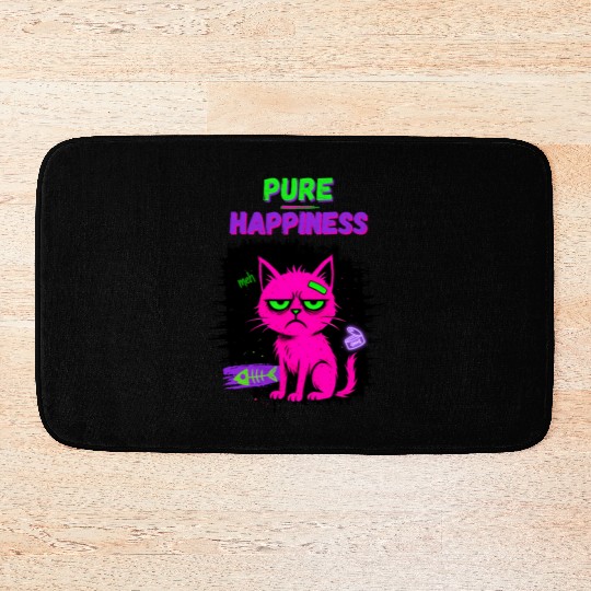 Neon Grumpy Cat – Pure Happiness Graphic Bath Mats