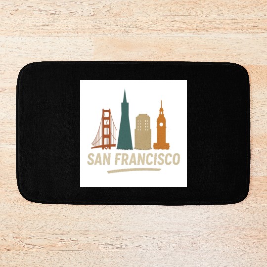 San Francisco Skyline Street Glow Bath Mats