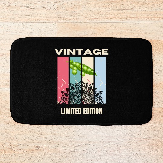 Vintage Lotus and Pea Art Design Bath Mats