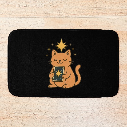 Celestial Cat Tarot Design Bath Mats
