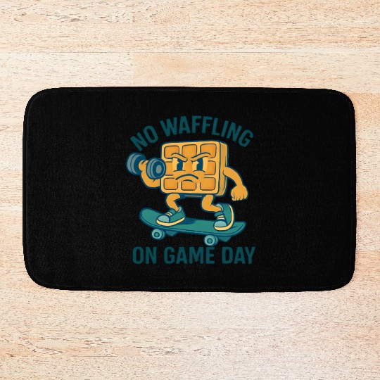 Waffle Character Skateboard Design Bath Mats