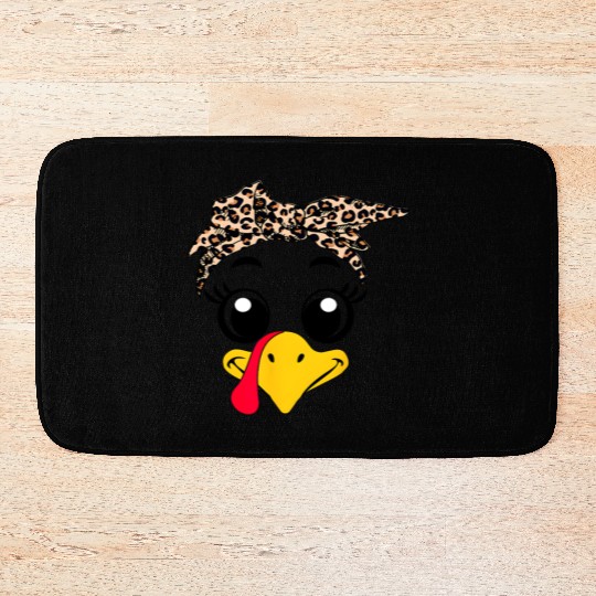 Leopard Print Headscarf Duck Face Bath Mats