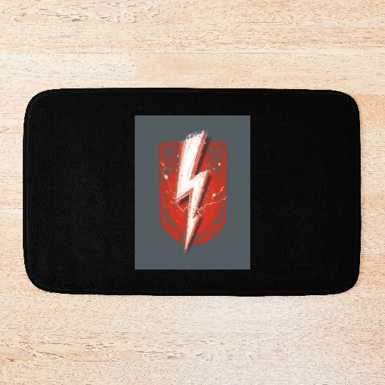 Red Lightning Bolt Graphic – Superhero Thunder Bath Mats