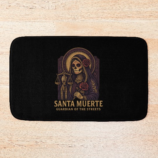Santa Muerte – Mexican Folk Art Streetwear Bath Mats