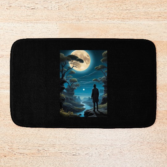 Mystical Night Under the Full Moon Bath Mats