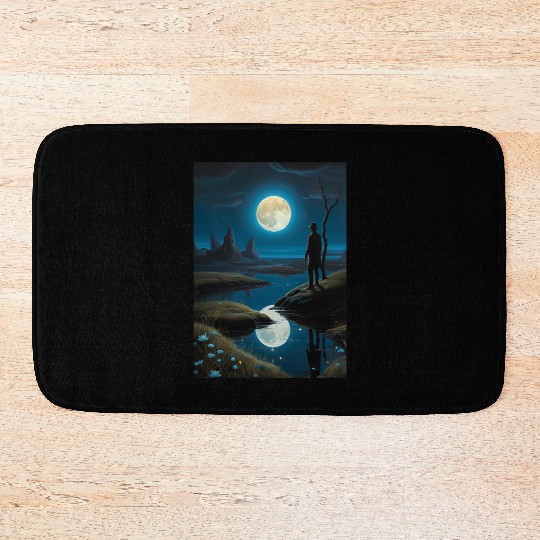 Mystic Night Under the Full Moon Bath Mats