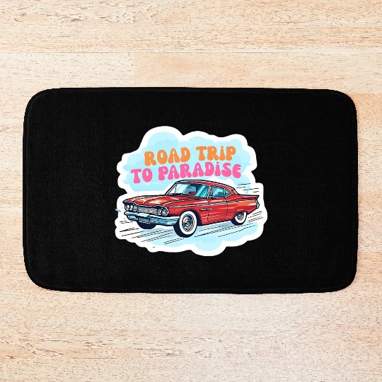 Vintage Classic Car Road Trip Design Bath Mats