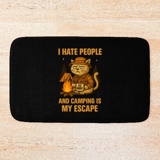 Grumpy Cat Camping Bath Mats