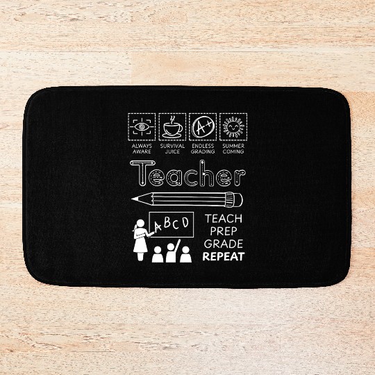 Teacher Appreciation Chalkboard Design Bath Mats
