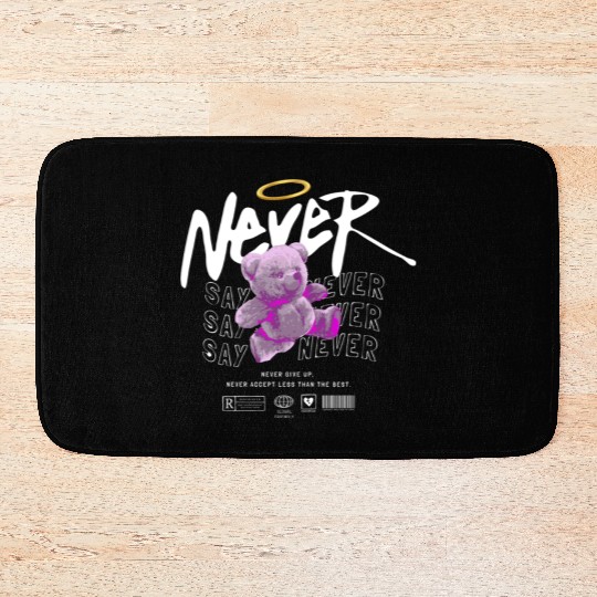 Inspirational Teddy Bear with Angel Halo Bath Mats