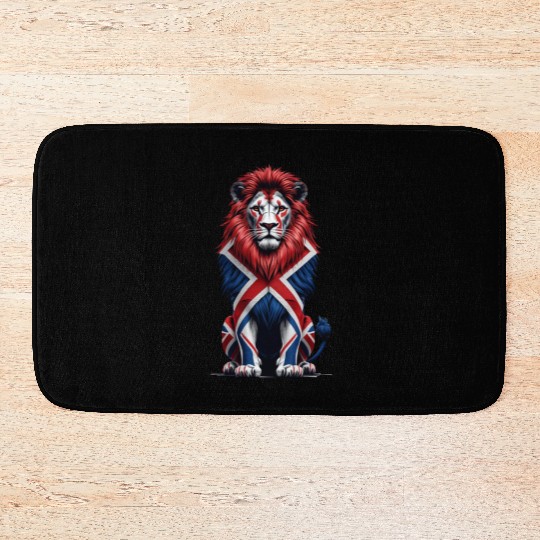 Regal Lion with Union Jack Mane Bath Mats