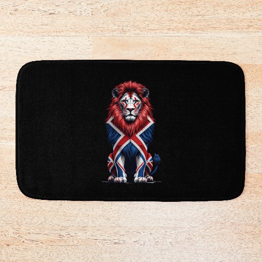 Regal Lion with Union Jack Mane Bath Mats