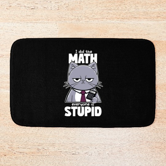 Grumpy Cat Math Teacher Design Bath Mats