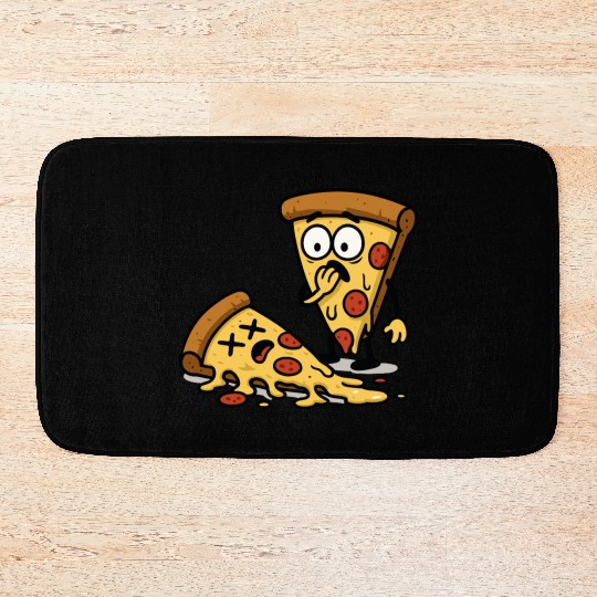 Pizza Slice Cartoon Expression Bath Mats