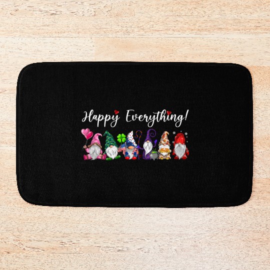 Happy Everything Gnomes Every Seasons All Year Bath Mats