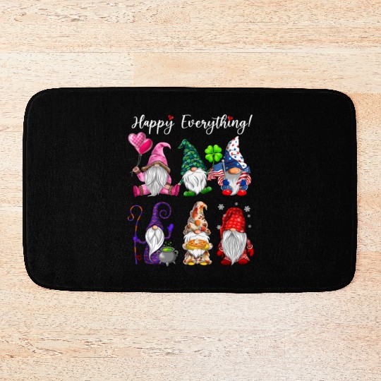 Happy Everything Gnomes Every Seasons All Year Bath Mats
