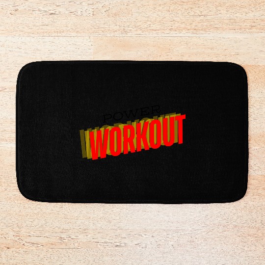 Dynamic Workout Typography Design Bath Mats