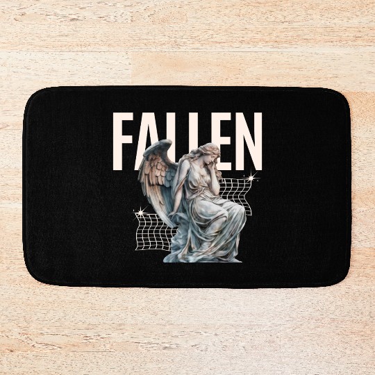 Reflective Angel Sculpture Design Bath Mats