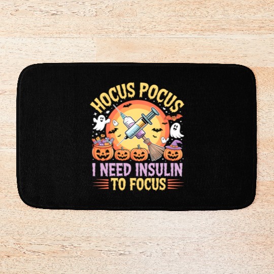 Diabetes Hocus Pocus I Need Insulin to Focus Boys Bath Mats