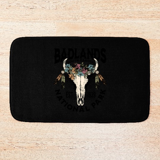 Badlands National Park South Dakota Nature Buffalo Bath Mats
