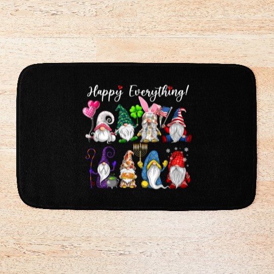 Happy Everything Gnomes Every Seasons All Year Bath Mats