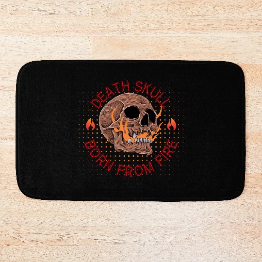Burning Skull Death Skulle Graphic Bath Mats