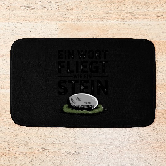 Do Not Disturb Rock Resting Peacefully on Grass Bath Mats