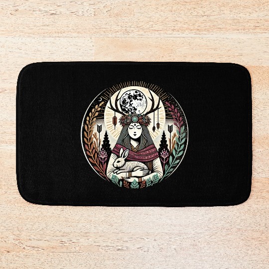 Celestial Dreamcatcher Mystic Illustration Bath Mats