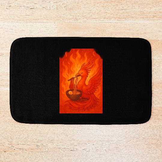 Fiery Phoenix with Ramen Bowl Bath Mats