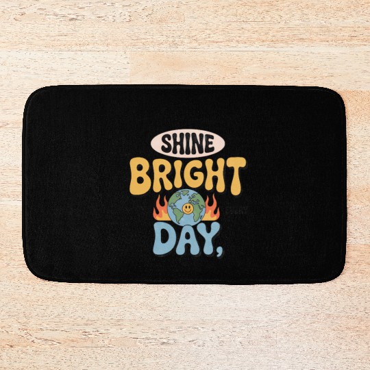 Shine Bright Day Earth Cheerful Design Bath Mats