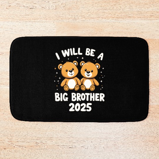 Teddy Bear Big Bro 2025 Bath Mats | Pregnancy Announceme