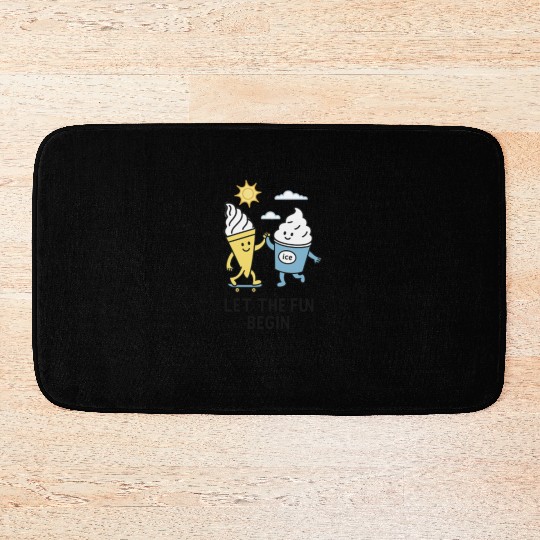 Ice Cream Friends Skateboard Design Bath Mats