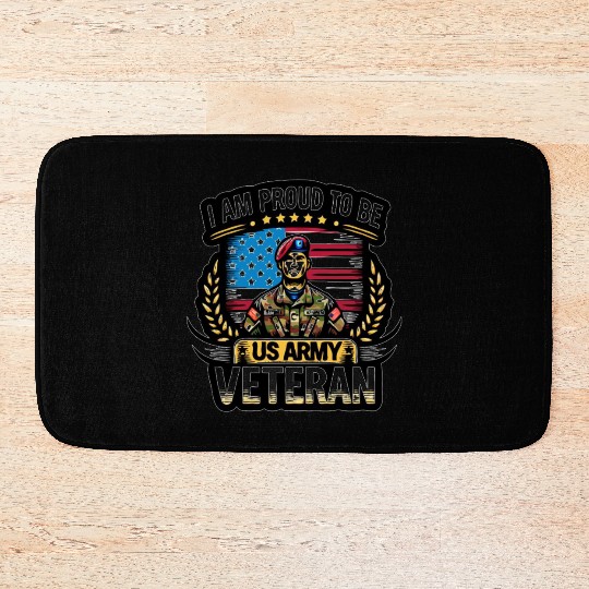 Proud US Army Vet Emblem Bath Mats
