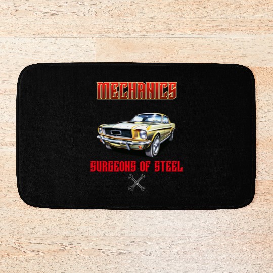 Muscle Car Classic Mechanics Design Bath Mats