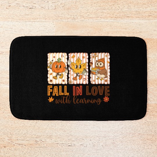 Fall In Love With Learning Cozy Autumn Pumpkin Bath Mats