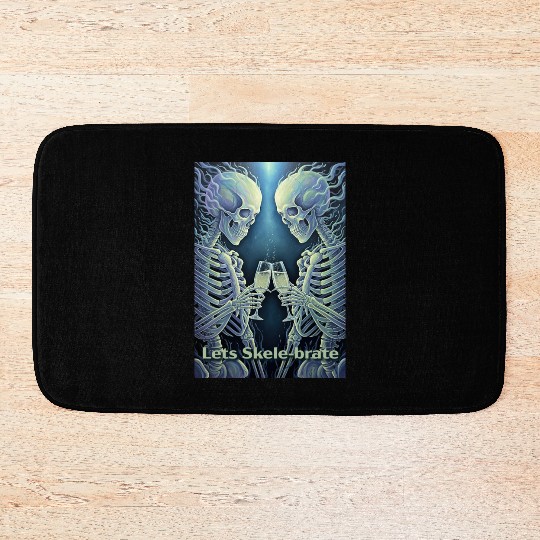 Celestial Skeleton Toasting Champagne Bath Mats