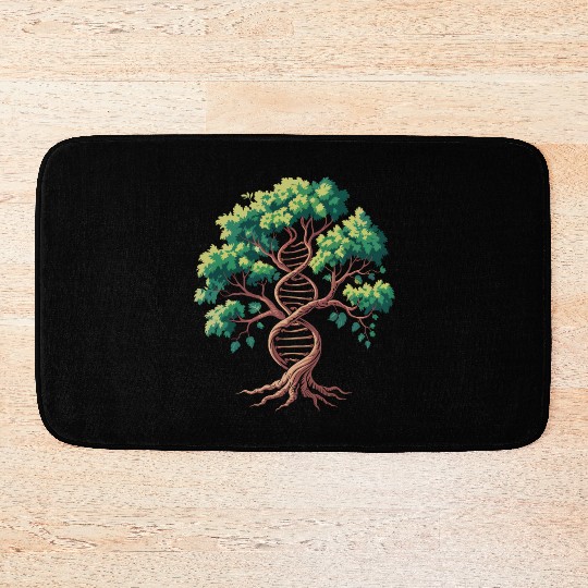 Tree of Life with DNA Spiral Bath Mats