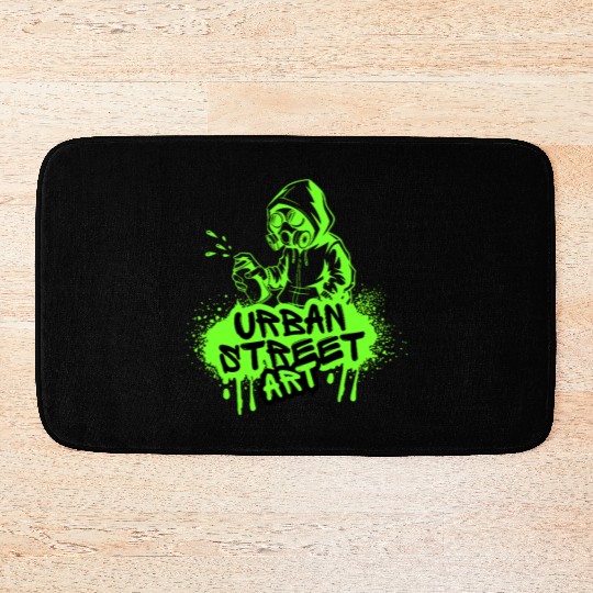Urban Street Art Graffiti Gas Mask T-Shir Bath Mats