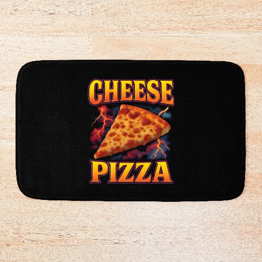 Cheese Pizza Favorite Food Weird 90s Cheese Pizza Bath Mats