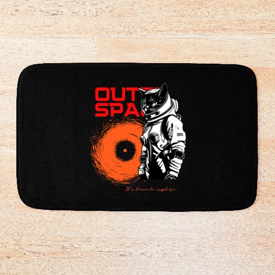 Space Cat Astronaut Adventure Bath Mats