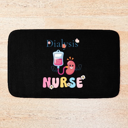 Dialysis Nurse Illustration Bath Mats